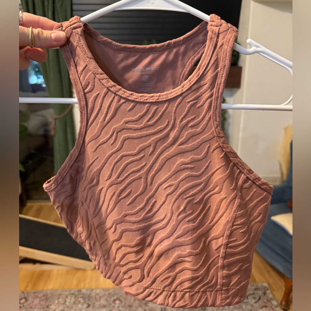 Mauve Razorback Crop Zebra Tank